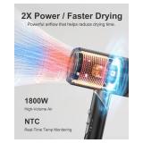 Annlary Hair Dryer with Comb | 1800W Blow Dryer with Diffuser for Curly Hair | Plasma Ionic Hairdryer for Frizz Control | Foldable & Protable Design for Travel | 6.5 ft ALCI Cord for Women and Men
