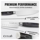 Cutluxe 3-Piece Chef Knife Set Ultra Sharp Japanese Kitchen Knives, High Carbon Stainless Steel Blades, Full Tang Pakkawood Handles Shinobi Series