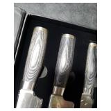 Cutluxe 3-Piece Chef Knife Set Ultra Sharp Japanese Kitchen Knives, High Carbon Stainless Steel Blades, Full Tang Pakkawood Handles Shinobi Series