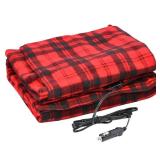 Heated Car Blanket - 12-Volt Electric Blanket for Car, Truck, SUV, or RV - Portable Heated Throw - Camping Essentials by Stalwart (Red Plaid)