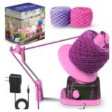 Yarn Winder, Electric Yarn Ball Winder for Crocheting, Efficiently Cake with Strong Tension Adjustable Speed Up to 13 oz, Automatic Spinner Wool for Knitting Enthusiast (Pink)