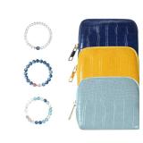 New Travel Jewelry Case, Jewelry Travel Case for Women, Small Jewelry Travel Case for Crystal Bracelets, Rings, Bangles with Smooth Metal Zipper, Elegant Jewelry Storage Pouch for Journey, Ice Blue