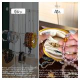 New Travel Jewelry Case, Jewelry Travel Case for Women, Small Jewelry Travel Case for Crystal Bracelets, Rings, Bangles with Smooth Metal Zipper, Elegant Jewelry Storage Pouch for Journey, Ice Blue