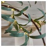LITBLOOM Lighted Olive Garland Battery Operated with Timer 96 Fairy Lights 6FT, Artificial Greenery Twig Vine Lights for Christmas Spring Fireplace Mantle Decoration Indoor Outdoor
