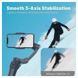 COMITOK L7C Pro, Gimbal stabilizer for iPhone, Phone Stabilizer for Video Recording with Face/Object Tracking, 3-Axis Gimbal for Android & iPhone 15 Pro Max, Foldable Phone Gimbal Vlog Recording