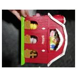 Kimicare Musical Red Barn Toy Farm Animal Finger Puppets for 3 4 5 Years Old, Animal Figures Playset with Farm Baby Book, Sensory Learning Toys Birthday Gifts for Kids Boys Girls