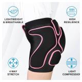 3D Protection Padded Shorts, Hip Butt Tailbone Crash Pad Pants, Impact Protective Gear for Figure Skating Snowboarding Ski Roller Skateboard (Pink, X-Large)