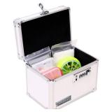 Medicine Lock Box w/Combination Lock - 5 x 7 x 5 Cabinet Safe, White