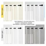 NICETOWN White Sheer Linen Curtains for Living Room 84 inch Length 2 Panels Set, Grommet Semi Sheer Privacy with Light Filtering Flax Window Treatments for Bedroom, W52 x L84