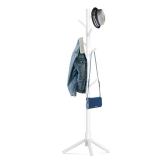 Hupmad Wooden Tree Coat Rack Stand,Sturdy Freestanding Coat Rack with 8 Hooks,3 Adjustable Height for Child Adult,Wood Coat Stand Tree Fits Entryway Bedroom Office for Bags,Hats