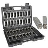 Metal Stamp Number & Letter Punch Set (39 Piece - Industrial Grade Steel Stamps) 1/4 Letters A-Z, Numbers 0-9, and 4 Extra Symbols - Hard Shell Plastic Storage Case