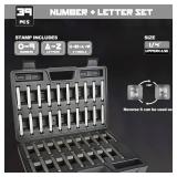 Metal Stamp Number & Letter Punch Set (39 Piece - Industrial Grade Steel Stamps) 1/4 Letters A-Z, Numbers 0-9, and 4 Extra Symbols - Hard Shell Plastic Storage Case