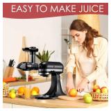 Masticating Juicer Attachment for KitchenAid Stand Mixers, Slow Juicer Attachment for Kitchenaid, Cold Press Juicer Attachment, Black(Mixer Not Included)