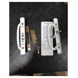 ACEPLANET Offset Position Keyed Sliding Patio Door Handleset with Mortise Lock, 45° Keyway, 3-15/16 H.C., Fits 1-3/8 to 2 Thick Doors, Non-Handed, White Diecast