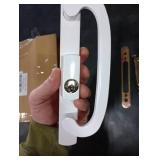 ACEPLANET Offset Position Keyed Sliding Patio Door Handleset with Mortise Lock, 45° Keyway, 3-15/16 H.C., Fits 1-3/8 to 2 Thick Doors, Non-Handed, White Diecast