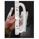 ACEPLANET Offset Position Keyed Sliding Patio Door Handleset with Mortise Lock, 45° Keyway, 3-15/16 H.C., Fits 1-3/8 to 2 Thick Doors, Non-Handed, White Diecast