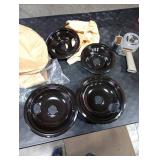 COZZIVITA GE Black Stove Drip Pans, 10% Energy Save by Enamel Spraying Prevent Bending and Rust - Include 2 6
