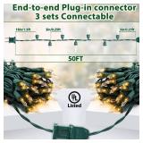 CXLHO Clear Christmas Lights 50FT 200 Incandescent Bulbs Warm White Mini Lights with Green Wire for Christmas Tree, Garland, Thanksgiving, Wedding, Party, Home, Indoor & Outdoor Festival Decoration