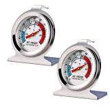 2 Pack Refrigerator Freezer Thermometer Large Dial Analog Thermometer