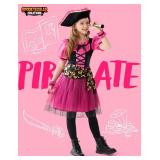 Spooktacular Creations Halloween Costumes for Girls, Kids Pirate Costume, Magenta Pirate Dress for Toddler Girls Halloween Princess Role Play Parties(Toddler(3-4 yrs))