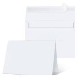 Blank Cards and Envelopes 4x6, 25 Pack White Invitation Cardstock with Envelopes Self-Seal, Blank Greeting Cards for DIY, Invitations, Wedding, Photos