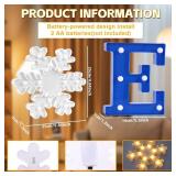 7Pcs Winter Snowflake LED Marquee Light Up Letters Sign Winter Christmas Letter Lights Snowflake Table Decorations Battery Powered LED Lights for Home Indoor Fireplace Wall Holiday Party Decoration