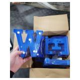 7Pcs Winter Snowflake LED Marquee Light Up Letters Sign Winter Christmas Letter Lights Snowflake Table Decorations Battery Powered LED Lights for Home Indoor Fireplace Wall Holiday Party Decoration