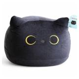 WORLD OF PLUSH 29-Inch Jumbo Black Cat Plush Toy Giant Stuffed Animal Pillow, Soft Cuddly Kitty Plushie Gift for Kids, Girls & Adults