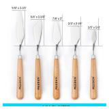 MEEDEN 5Pcs Palette Knife Set: Stainless Steel Painting Knives with Wood Handle - Pallet Knife Set for Oil Canvas Acrylic Painting Color Mixing