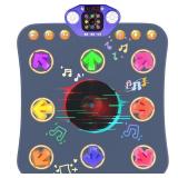 Dance Mat Toys for 3-12 Year Old Kids,Bluetooth Dance Pad with Light-Up 8 Keys,Interactive Dance Game with 4 Modes,Non-Slip & Built-in Music,Christmas Birthday Gift for Girls,Boys,Blue