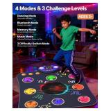 Dance Mat Toys for 3-12 Year Old Kids,Bluetooth Dance Pad with Light-Up 8 Keys,Interactive Dance Game with 4 Modes,Non-Slip & Built-in Music,Christmas Birthday Gift for Girls,Boys,Blue