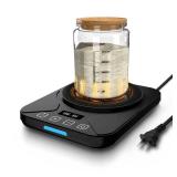 Sourdough Starter Warmer Mat - 24H Timer - Precise 1°F Thermostat Control (70-100°F) - Smart Memory Warming On/Off - Fits Jars Up to 40oz - Perfect for Home Baking (Black)