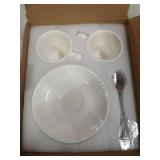 ionEgg Porcelain Espresso Cup with Saucer And Stainless Steel mini Spoons, Espresso shot Cup, 80ml/2.7Oz, Pack of 2, White