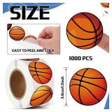 Fulmoon 1000 Pieces Basketball Stickers Vinyl 1.5 Inch Sports Ball Waterproof Stickers for Basketball Sports Party Favor Supply Reward Party Supplies Decorations Labels Roll Stickers DIY Craft