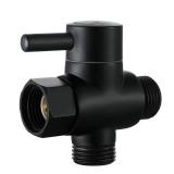 Brass Shower Arm Diverter Valve for Hand Held Showerhead and Fixed Spray Head,G 1/2 3-Way Bathroom Universal Shower System Replacement Part (Matte Black)