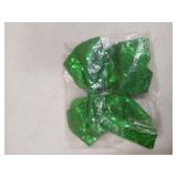 Xansema Women Girls Kids Teens Sequins Hair Bows Elastic Hair Tie Ribbon Large Cheer Bow Ponytail Holder Hair Band (Green)