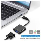 Mindorlen USB to VGA Adapter for Monitor MacBook, VGA to USB 3.0/2.0 Converter 1080P Multi-Display Video Cable for Laptop Desktop PC to Monitors, Projector, TV. (Not Support Chromebook)