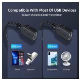 USB 2.0 A Male to 2 Dual USB Female Jack Y Splitter Hub Power Cord Extension Adapter Cable(Not Supporting CarPlay and Android Auto)