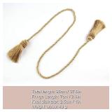Fenghuangwu Curtain Tiebacks Handmade Decorative Curtain Holdbacks Rope with Tassel (Gold, 6P)