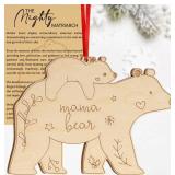 Mama Bear Wooden Ornament with Sentimental Mothers Day Card, Mother Daughter Special Bond Keepsake, Heartfelt for First Time Moms, Best Friend, Sister, Mom, Daughter, Grandma
