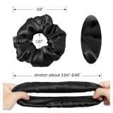 LILYSILK Silk Hair Scrunchies for Frizz&Breakage Prevention, 100% Mulberry Silk Hair Ties No Damage, Elastic Silk ponytail Holders, 1Pc, Black