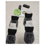 EXPAWLORER Anti Slip Dog Socks to Prevent Licking Paws, Dog Shoes for Hot Pavement, Dog Booties for Hardwood Floors, Dog Boots & Paw Protectors with Grippers for Small Medium Large Senior Dogs Grey M