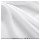 MIULEE Semi White Sheer Curtains 84 Inches Length Linen Textured Window Treatment Voile Drapes for Bedroom Living Room Rod Pocket 2 Panels 54 W x 84 L