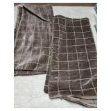 MIULEE Decorative Chenille Check Throw Pillow Covers Vintage Plaid Couch Pillows 20x20 Inch Set of 2 Neutral Boho Farmhouse Cushion Covers Modern Home Decor for Sofa Bed Living Room Brown Sugar