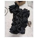 CEELGON Black Big Scrunchies for Women 6.3Inches Large Scrunchie Satin Oversized Silk Thick Elastic Hair Ties Jumbo Hair Scrunchies 6 Pack (Black)