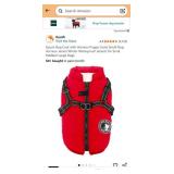 Red Padded Dog Coat with Harness