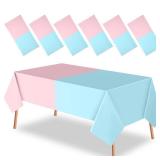 Peryiter Plastic Pink and Blue Tablecloths Party Supplies Disposable Gender Reveal Tablecloth Waterproof for Boy or Girl Baby Shower Birthday Party Decorations, 54 x 108 Inches