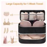 Cambond Travel Underwear Organizer Bag - 4-in-1 Lightweight Double Layer Bra Travel Bag, Portable Expandable Compression Packing Organizers, Underwear Storage Bag Packing Cubes