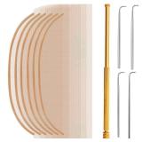 Hanaive 11 Pieces Wig Making Kit Including 6 Swiss Lace Net and Brass Ventilating Holder with 4 Ventilating Needles Wig Kit for Lace Front Wigs for Beginners(Light Brown)