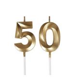 50th Birthday Candles,Gold Number 50 Cake Topper for Birthday Decorations Party Decoration
